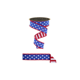 D'Lux Patriotic Wired Ribbon 1.5 Inch-LX311425