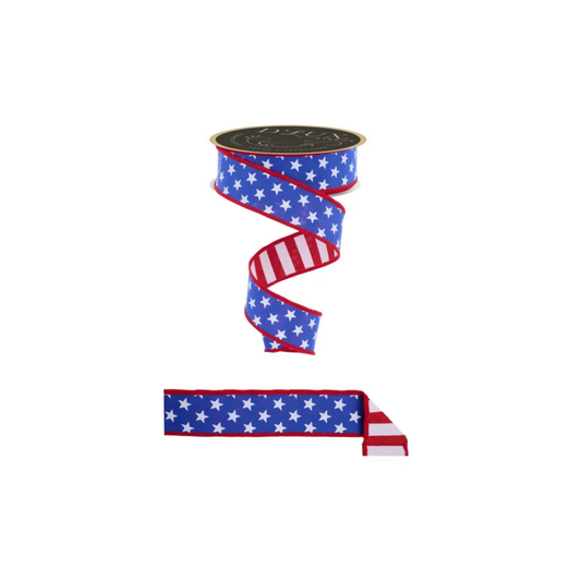 D'Lux Patriotic Wired Ribbon 1.5 Inch-LX311425