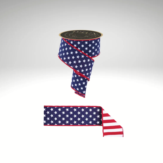 D'Lux Patriotic Wired Ribbon 2.5 Inch-LX311519