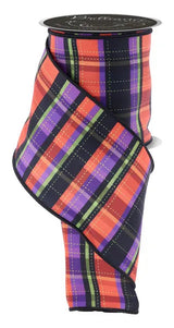 Halloween Plaid Ribbon 4 Inch x 10 Yards-LSW1295YR Craig Bachman