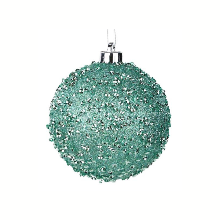 Light Mint Glitter Christmas Ornament | 120MM Sequin Shatterproof Ball-XY8816CC Craig Bachman