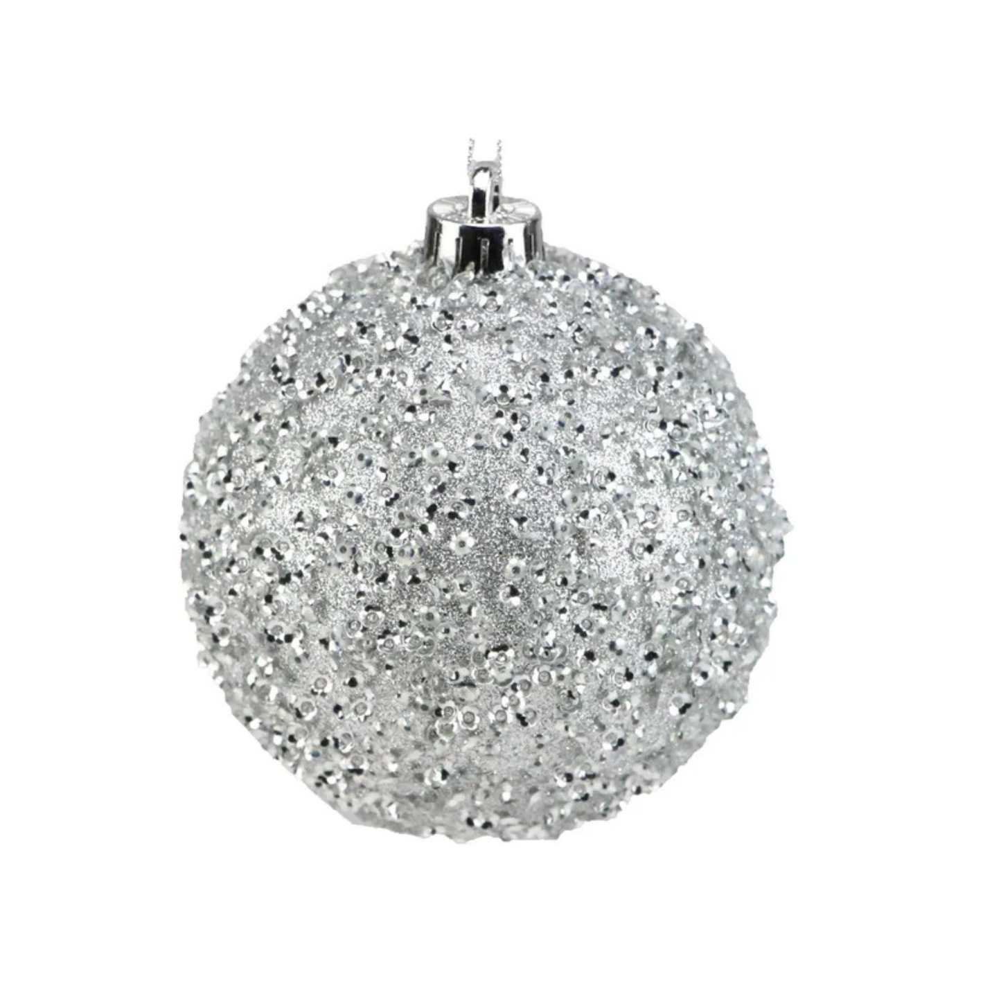 Silver Glitter Christmas Ornament | 120MM Sequin Shatterproof Ball-XY881626 Craig Bachman