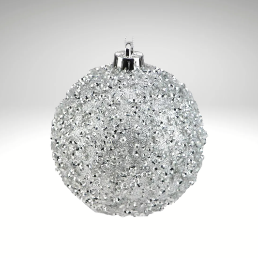 Silver Glitter Christmas Ornament | 120MM Sequin Shatterproof Ball-XY881626 Craig Bachman