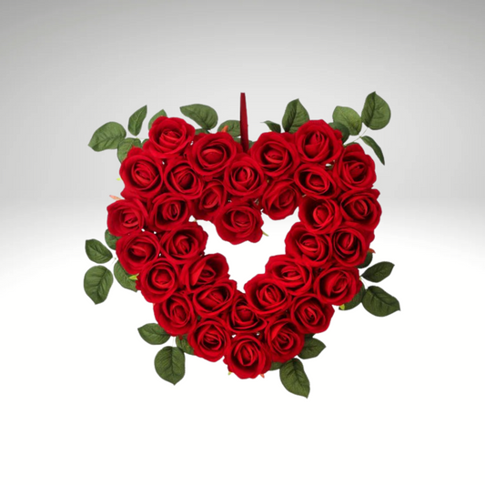 5" Velvet Rose Heart Wreath – Valentine’s Day & Wedding Door Decor-MTX77052 Regency
