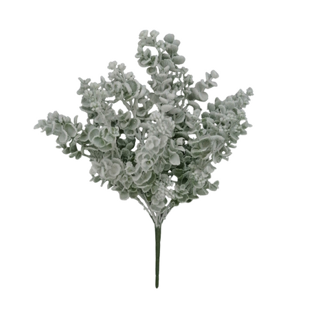 18" Artificial Snowy Eucalyptus Bush – Frosted Winter Greenery Pick for Holiday Arrangements-85284 Golden Bell
