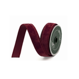 Luxurious Farrisilk 1" x 10 yd Burgundy Velvet Wired Ribbon | Premium Holiday Craft Supply-RG008-11 Farrisilk