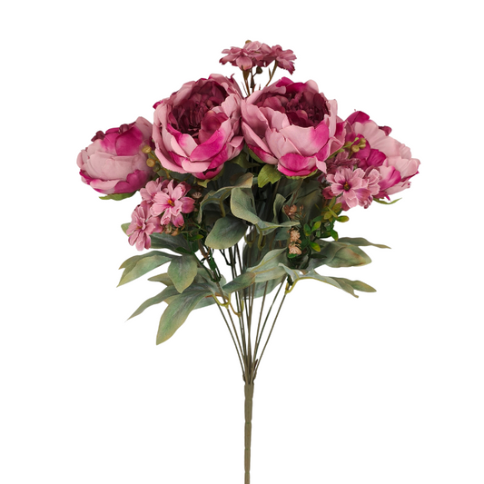 23" Mauve Peony Bush – 10 Faux Stems for Bouquets & Arrangements-85323-MV Golden Bell