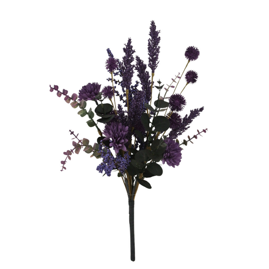 19" Artificial Purple Fall Mum and Berry Bush – Autumn Floral Pick-65175-PU Golden Bell