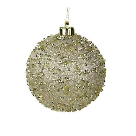 Champagne Gold Glitter Christmas Ornament | 120MM Sequin Shatterproof Ball-XY8816N5 Craig Bachman