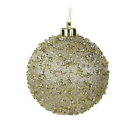 Champagne Gold Glitter Christmas Ornament | 120MM Sequin Shatterproof Ball-XY8816N5 Craig Bachman