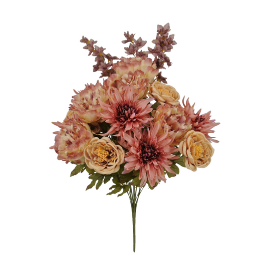 27" Mauve Artificial Peony Mum Rose Bush – Fall Faux Flower Stems-85205-MV Golden Bell