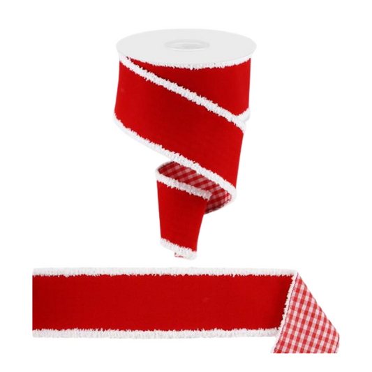 Red Velvet Gingham Ribbon 2.5"x10yd | Wired Christmas Ribbon-RGX0060F3 Craig Bachman