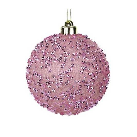 Pale Pink Glitter Christmas Ornament | 120MM Sequin Shatterproof Ball-XY8816AY Craig Bachman