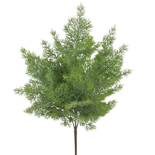21" Iced Glitter Cedar Bush – 5-Stem Faux Greenery for Holiday Decor-85258 Golden Bell