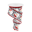 2.5" x 10yd Vertical Santa Heads Check Wired Christmas Ribbon - Black and White Buffalo Plaid with Red Edges -RGC165227 Craig Bachman