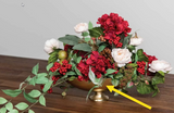 Gold Metal Compote Bowl – 11" Pedestal Vase for Floral Arrangements & Wedding Centerpieces