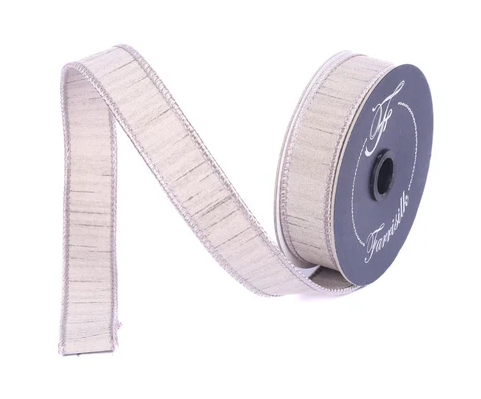 1"x10yd Farrisilk Shimmering Silk Champagne Wired Ribbon – Elegant Designer Craft Ribbon-RK879-93 Farrisilk