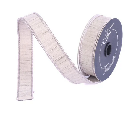 1"x10yd Farrisilk Shimmering Silk Champagne Wired Ribbon – Elegant Designer Craft Ribbon-RK879-93 Farrisilk