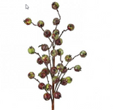 Beaded Pomegranate Berry Spray | Glittered Red Green Pick | 27" Spray-MTX74476 Regency