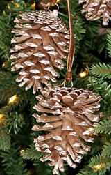 Glittered Pinecone Trio Cluster | Champagne/Taupe Ornament with Bell | 19" Cluster Impressive Enterprises, Inc.