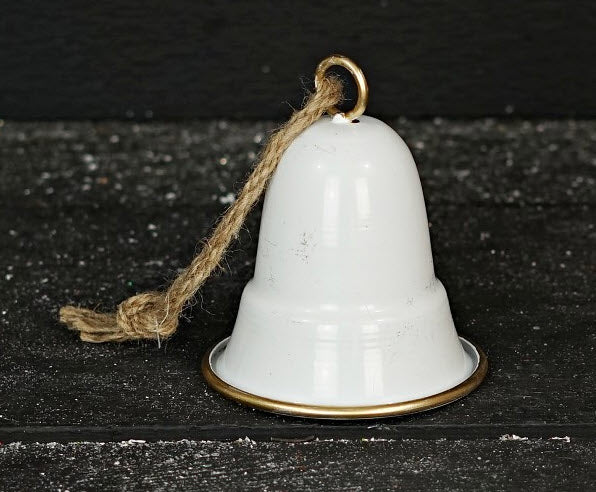 White Gold Liberty Bell Ornament | Ceramic Christmas Bell Decor | 5.5"L x 4.5"D-570536 Impressive Enterprises, Inc.