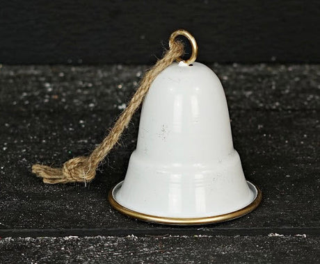 White Gold Liberty Bell Ornament | Ceramic Christmas Bell Decor | 5.5"L x 4.5"D-570536 Impressive Enterprises, Inc.