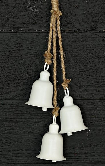 White Cottage Bell Cluster | 3 Piece Jute Rope Bell Set | 15" Cluster-570537 Impressive Enterprises, Inc.