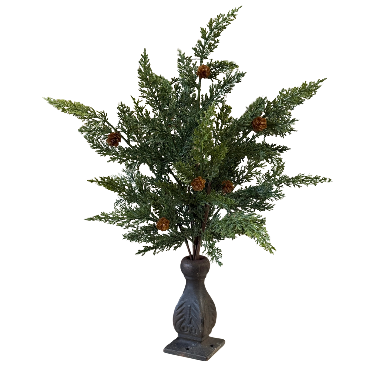 Artificial Cedar Bush with Pinecones — 20 Inch Christmas Greenery Supply-XDC1052 Lancaster & Vintage