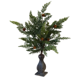 Artificial Cedar Bush with Pinecones — 20 Inch Christmas Greenery Supply-XDC1052 Lancaster & Vintage