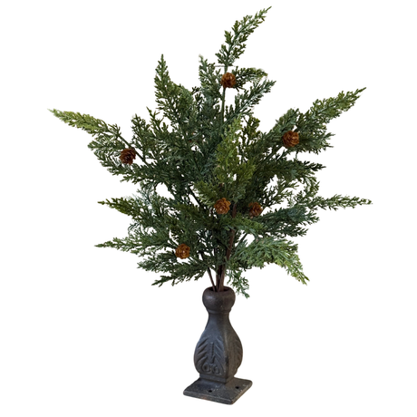 Artificial Cedar Bush with Pinecones — 20 Inch Christmas Greenery Supply-XDC1052 Lancaster & Vintage