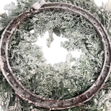 20 Inch Snow Cedar Wreath Flocked Greenery Winter Base-X1762 Select Artificials