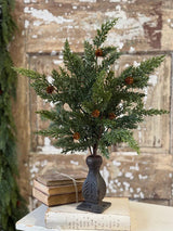 Artificial Cedar Bush with Pinecones — 20 Inch Christmas Greenery Supply-XDC1052 Lancaster & Vintage