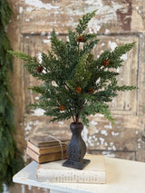 Artificial Cedar Bush with Pinecones — 20 Inch Christmas Greenery Supply-XDC1052 Lancaster & Vintage