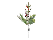 Load image into Gallery viewer, 21&quot; Snow Flocked Pine &amp; Pinecone Pick with Red Berries - Festive Christmas Décor-XX1829