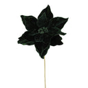20" Velvet Poinsettia Stems | Holiday Floral Picks | Available in Green, Burgundy, Royal Blue, Midnight Blue Direct Export