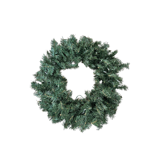 24" Pre-Lit Artificial Pine Wreath with Timer – Battery Operated Holiday Wreath-CVWL002 Sims Pottery