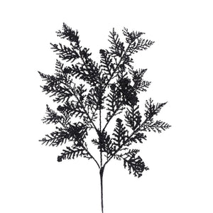 19" Black Incense Cedar Glitter Spray | Gothic Holiday Decor | Elegant Floral Pick -262335