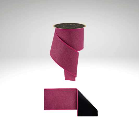 D’Lux 4" Fuchsia/Pink Glitter Wired Ribbon – Fine Sparkle Fused Fabric Ribbon for Christmas-LX309983 Craig Bachman