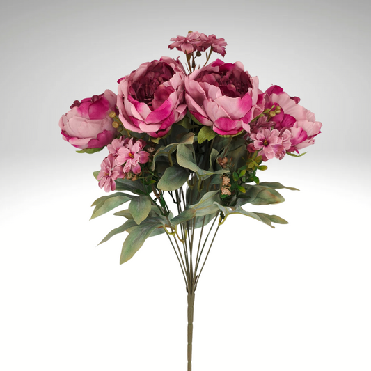 23" Mauve Peony Bush – 10 Faux Stems for Bouquets & Arrangements-85323-MV Golden Bell
