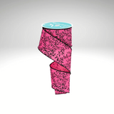 Halloween Ribbon Fuchsia & Black | 2.5"x10yd Glitter Vine Wired Craft Trim-RGF131583 Craig Bachman