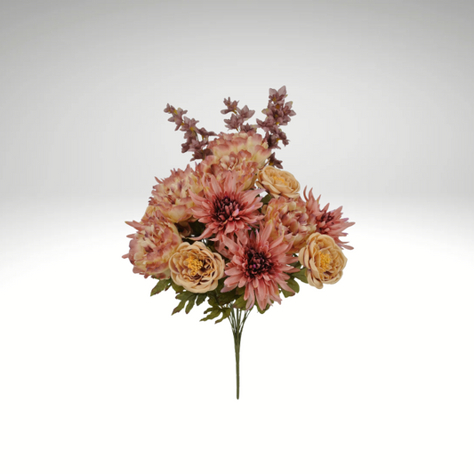 27" Mauve Artificial Peony Mum Rose Bush – Fall Faux Flower Stems-85205-MV Golden Bell