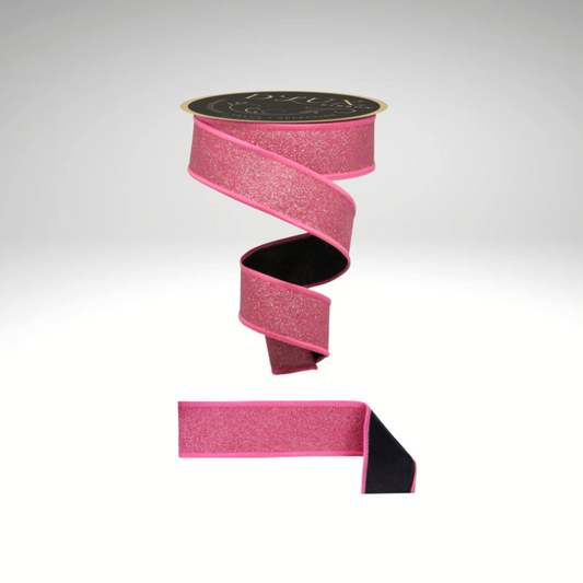 D’Lux 1.5" Fuchsia/Pink Glitter Wired Ribbon – Fine Sparkle Fused Fabric Ribbon for Christmas-LX309783 Craig Bachman