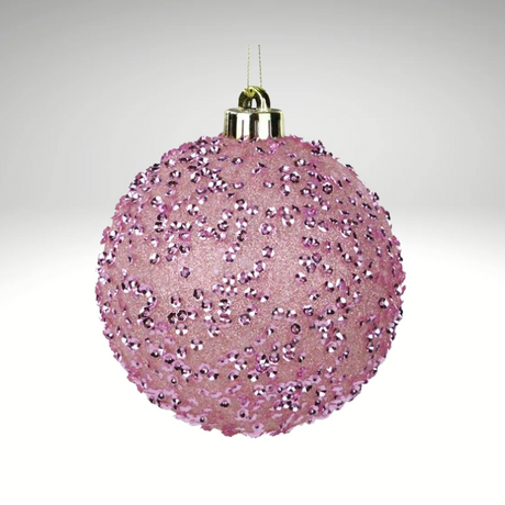 Pale Pink Glitter Christmas Ornament | 120MM Sequin Shatterproof Ball-XY8816AY Craig Bachman
