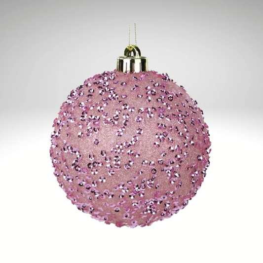 Pale Pink Glitter Christmas Ornament | 120MM Sequin Shatterproof Ball-XY8816AY Craig Bachman