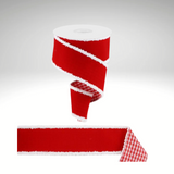 Red Velvet Gingham Ribbon 2.5"x10yd | Wired Christmas Ribbon-RGX0060F3 Craig Bachman