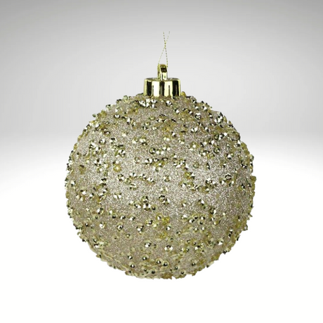 Champagne Gold Glitter Christmas Ornament | 120MM Sequin Shatterproof Ball-XY8816N5 Craig Bachman