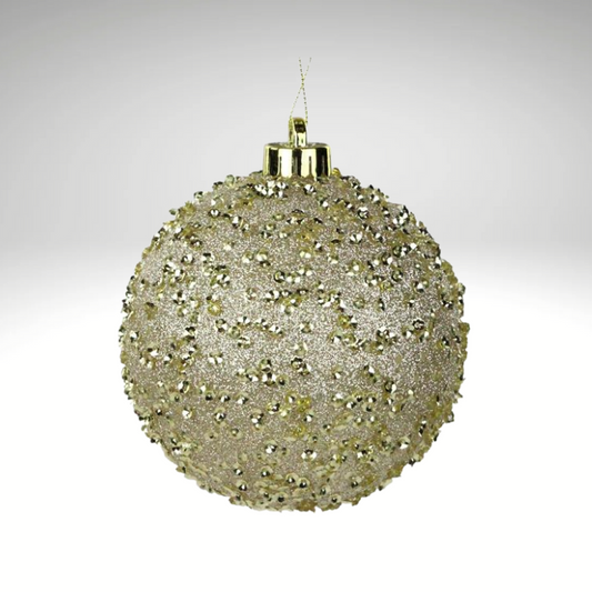 Champagne Gold Glitter Christmas Ornament | 120MM Sequin Shatterproof Ball-XY8816N5 Craig Bachman