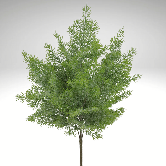 21" Iced Glitter Cedar Bush – 5-Stem Faux Greenery for Holiday Decor-85258 Golden Bell