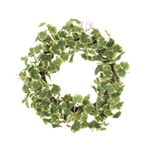 Load image into Gallery viewer, 30&quot; Artificial Geranium Aralia Wreath | Lifelike Greenery for Door &amp; Wall Decor