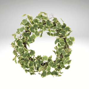 30" Artificial Geranium Aralia Wreath | Lifelike Greenery for Door & Wall Decor